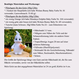 Virkmönster amigurumi Halloween spöke och pumpa PDF-fil på engelska och tyska bild 4
