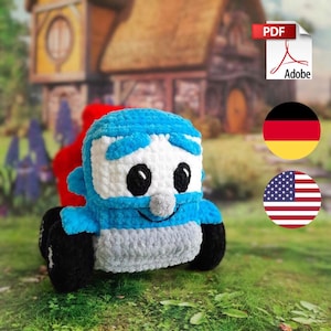 Crochet pattern amigurumi truck PDF file in English and German