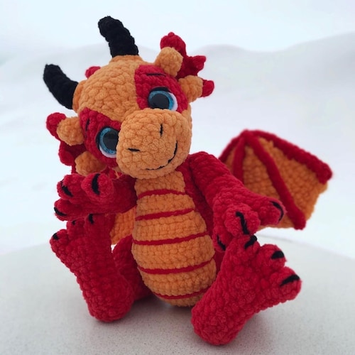 かぎ針編みのパターン ぬいぐるみドラゴンあみぐるみ PDF ファイル