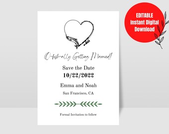 Minimalist Save the Date Template | Fishing Themed | Canva Digital Download | Editable Template