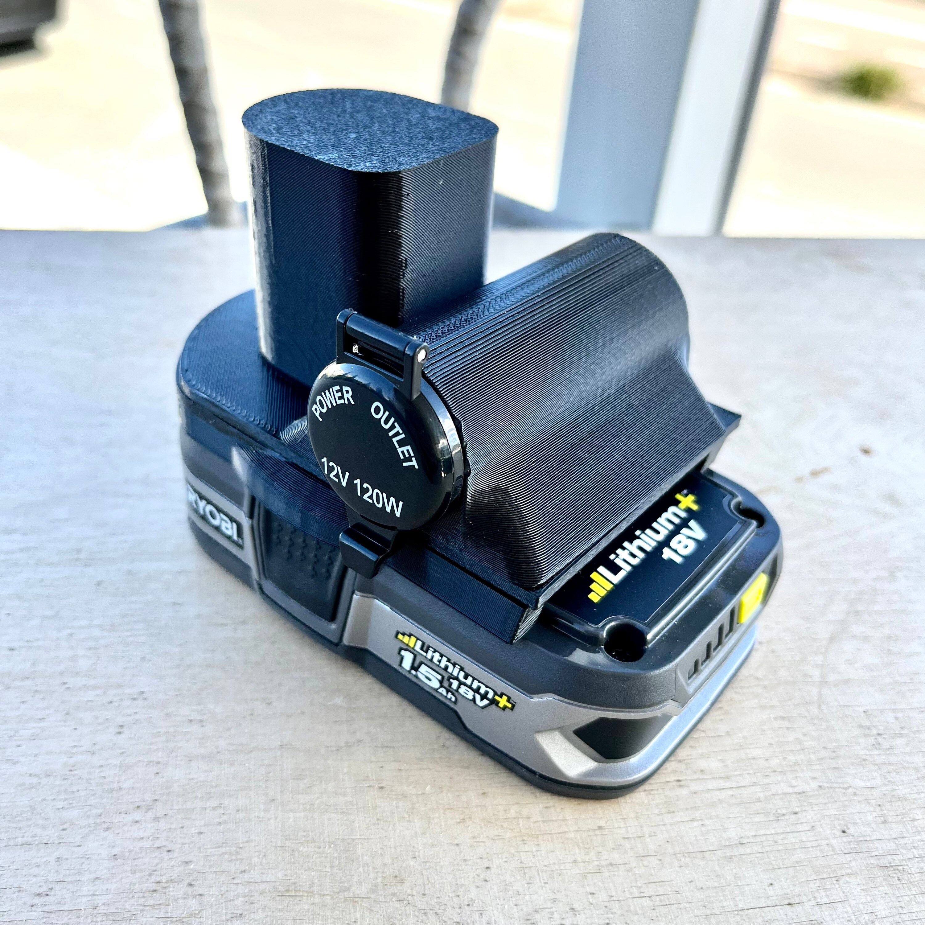 Ryobi Portable Lighter Socket Power Station for Battery 18v/20v + 10A Fuse  12V Output