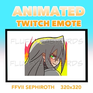 Animated emote chibi FF7 Sephiroth- fire (digital download) for twitch, discord, youtube