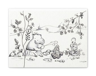 By The Camp Fire Canvas Gallery Wraps
