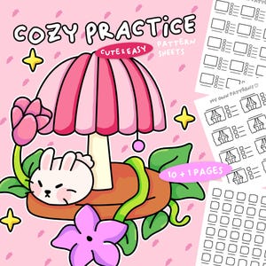 Cute and Easy Coloring Pages to Create your Own Patterns, Printable Instant Digital Download PDF Practice Sheets | 8.5x11