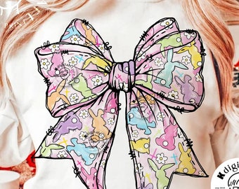 Coquette Easter Bow PNG, Easter Bunny Png, Easter Shirt Png, Easter Sublimation Design, Jesus Easter Day Png Digital Download Sublimation