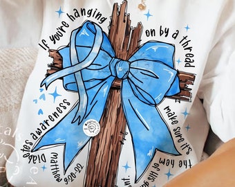 Consapevolezza del diabete, Blue Riboon Cross Diabetes Png, Design di consapevolezza del diabete, Blue Ribbon Fight Diabetes Jesus Bible Verse Design digitale
