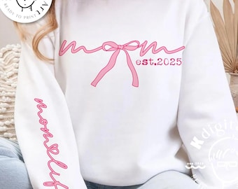 Kokette Mutter Mom Est 2025 Png, lustige sarkastische Mutter Ärmel Shirt Design, Mutter Bogen, Mutter Leben Design, Mama Png, Mutter Png, Muttertag Geschenk Design