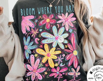 Floral Mental Health Png, Bloom Where You Are Planted, Emotional Support Art, Mental Health Matter Png, Girly Design Png, Self Care Design
