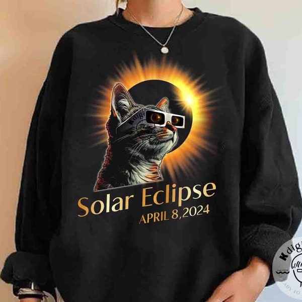 Retro Solar Eclipse 2024, Solar Eclipse Cat, Vintage Cat Shirt Png, April 8 2024 Totality Solar Eclipse Tee, Solar Eclipse Sublimation