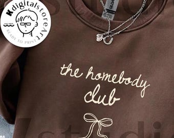 The Homebody Club Png, Coquette Bow Minimalist Png, Minimalist Homebody Quote Png, Social Club Png, Trendy Minimal Aesthetic Png