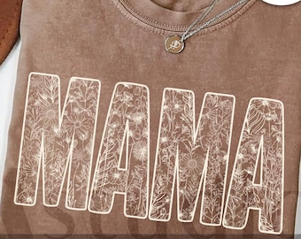 Mama Wildflower Png, Floral Mother's Day Png, Floral Motherhood Png, Aesthetic Mama Png, Boho Wildflower Mama Png, Mother's Day Gift For Mom