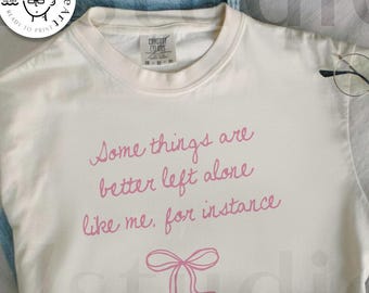 Retro Algunas cosas es mejor dejarlas en paz (Png), Cita de introversión (Png), Lazo coqueto estético (Png), Minimalista sarcástico (Png), Retro femenino (Png)