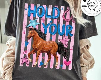Hold Your Horses Png, Oil Painting Horse Shirt Design, Striped Horse Png, Cowgirl Png, Preppy Horse Png, Girl Horse Png, Trendy Horse Lover