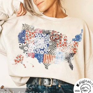 Retro Amerika USA Karte Png, Amerika 4. Juli Png Design, 4. Juli Png Digital, USA Flagge, amerikanisches Mädchenhemd, amerikanisches 1776 Hemddesign