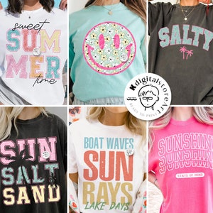 Retro Summer PNG Bundle, Boat Waves, Salty Designs (Digital Download)