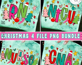 Rosa julsjuksköterska PNG-paket, trendig preppy julsjuksköterska med neonatalvårdspersonal PNG, glittrande jul PNG, png, sjuksköterskahelg PNG, julflicka