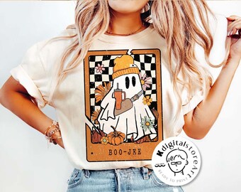 Tarot Halloween Ghost Boo Png, Halloween Ghost PNG, Halloween Shirt Png, Autumn Pumpkin Png, Autumn Sublimation Design Fall PNG Design Shirt