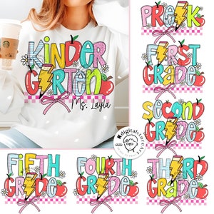 Back To School Bundle Teacher Png, Kindergarten Png, Back To School Teacher Design, Teacher Shirt Design, First Day School Png Sublimation