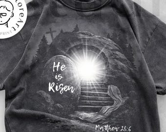 He Is Risen Matthew 28:6 Png, Empty Tomb Easter Png, Easter Christian Png, Easter Bible Verse Png,  Trendy Christian Light of the World Png