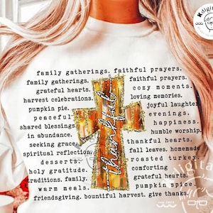 Glitter Thankful Cross Bow Png, Thanksgiving PNG, Give Thanks Jesus, Glitter Thanksgiving Design Png, Thankful Sublimation Digital Download
