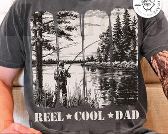 Retro Fishing Dad, Reel Cool Dad Png, Hunting Dad, Fishing Dad Design, Father Shirt, Dad Png, Father Day Gift, Fishing Father Day Png Design