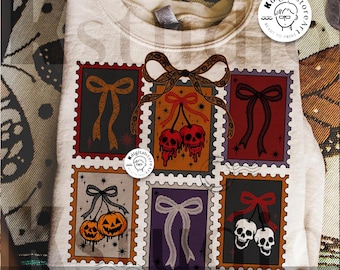 Halloween Stamp Bow, Stamp Skull Bat, Halloween Pumpkin PNG, Halloween Shirt,Ghost Shirt, Girly Halloween Design Sublimation Design