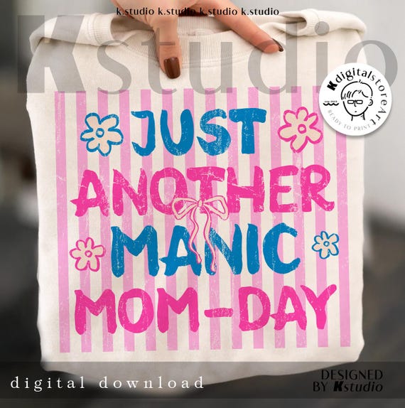 Preppy Mother's Day Png, Funny Mom Png, Motherhood Humor Png, Retro Pink Stripe Mom Life Png, Trendy Mother's Day Gift Png, Gift For Mom Png