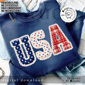 Faux Yarn USA 4th Of July Png, USA Patriotic Png, 4th of July Png, Independence Day Png, Trendy Patchwork USA Png, American Since 1776 Png