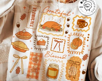 Dankbar Dankbar Gesegneter Png, Preppy Herbst Dankbar Png, Erntedank PNG, Dankbar Herr, Dankbar Sublimation Digital, Dankbarer Herbst