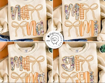 Preppy Fall Mama png-bundel, moeder Gigi Mimi Nana-bundel, Moederdag png, familiebundel png, cadeau voor haar, preppy bloemen moedersublimatie