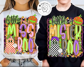 Halloween pompoen jongensmeisje png, Little Miss Boo, Halloween peuter shirt kind, herfst ontwerp png, Halloween jongensmeisje sublimatie digitaal ontwerp