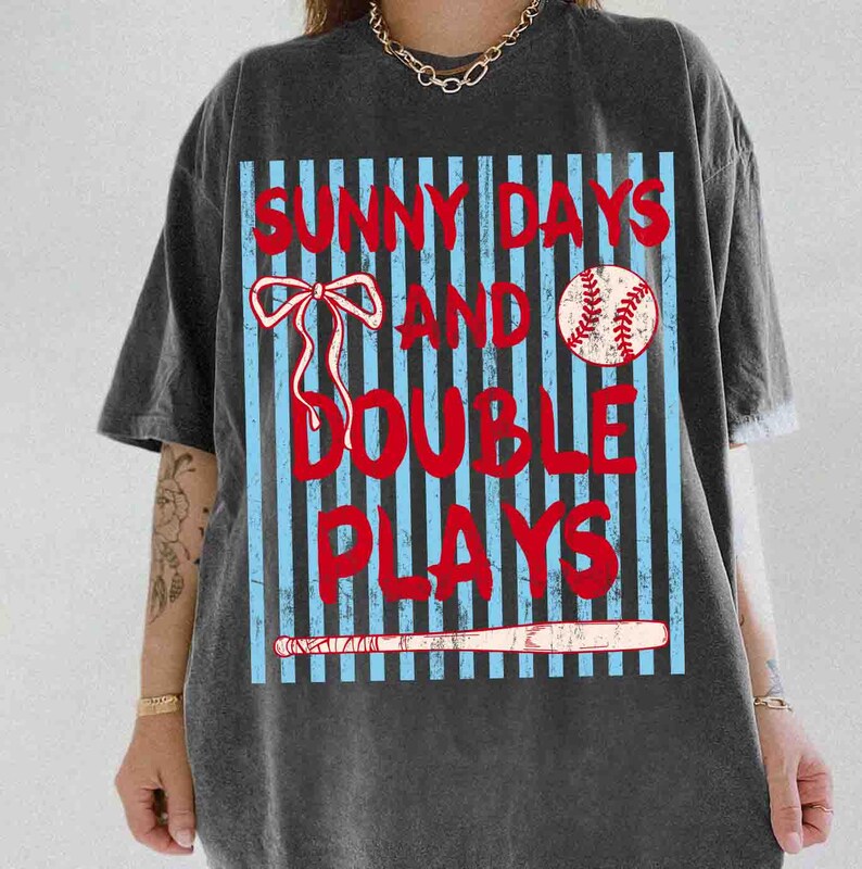 Coquette Sunny Days And Double Plays Baseball Png, Baseball Season Png, Baseball Mom Png, Preppy Baseball Striped Png, Trendy Girly Game Day image 5
