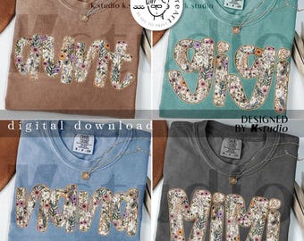 Mother's day Bundle, Family Mimi Gigi Aunt, Floral Family Bundle, Bundle Design, Mother Png, Mother Gift, Floral Mom Sublimation Design