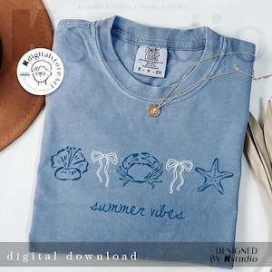 Summer Vibes Png, Floral Coquette Seasells Png, Minimalist Beach Life Png, Summer Beach Png, Summer Vacation Png, Trendy Summer Seashell Png