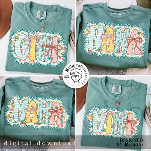 Preppy Mama Png Bundle, Mom Gigi Mimi Nana Bundle, Mothers Day Png, Family Bundle Png, Gift For Her, Preppy Mom, Floral Mother Sublimation