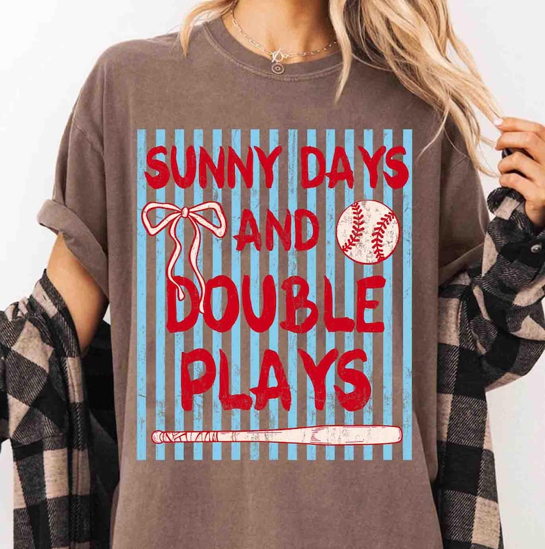 Coquette Sunny Days And Double Plays Baseball Png, Baseball Season Png, Baseball Mom Png, Preppy Baseball Striped Png, Trendy Girly Game Day image 7