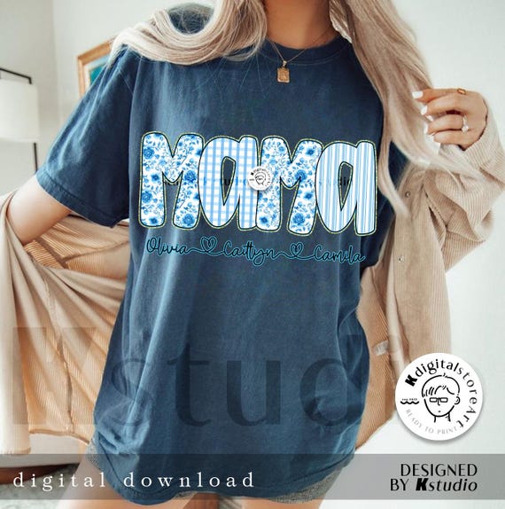mama オーダーメイド画像 Blue Toile Rose Mama Custom Name Png, Rose Mom Design, Name Kid