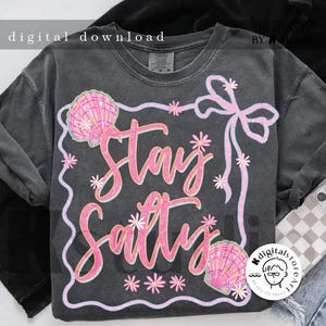 Seashell Salty Summer Png, Salty Soul Seashell Summer Bow Shirt, Summer Beach Vibes Png Shirt, Coquette Summer Design, Summer Shirt Design