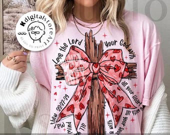 Coquette Valentine Jesus, Valentine Bow Bible Verse  Png, Valentine Shirt, Love Jesus Design, Valentine Jesus Png, Valentine Design Download