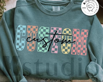 Checkered Custom PNG, Checkerboard Design, Custom Mama Png, Gift For Her, Vintage Png Design,Mothers Day Gift,Custom Name Design Sublimation