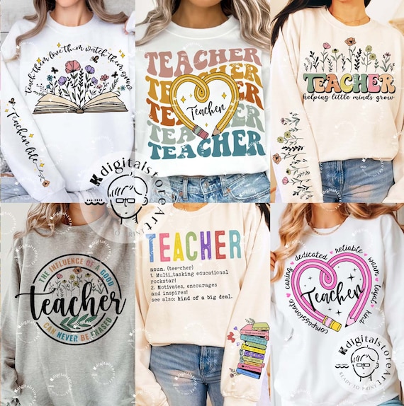 Retro Teacher Bundle Png, Retro Png Bundle Shirt, Teacher Shirt, Teacher Gift, Vintage Bundle Png,School Teacher Sublimation Design Download