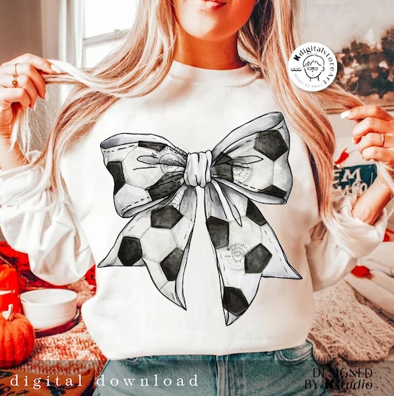 Vintage Soccer Bow Png, Bow Soccer Png Sublimation, Coquette Soccer Png Shirt Design, Soccer Mama Png Download, Soccer Sublimation