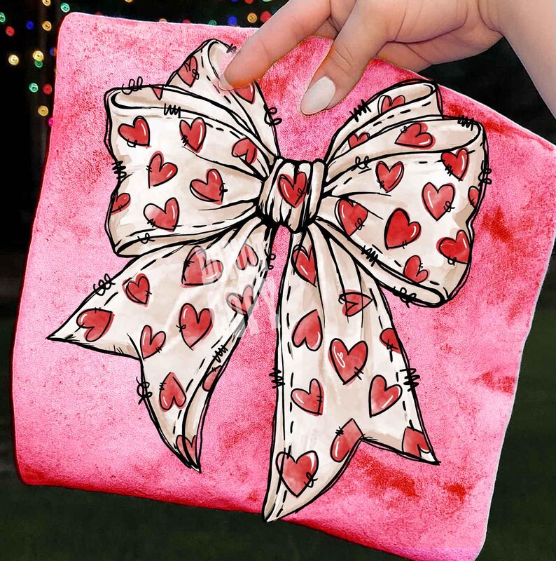Coquette Bow Heart Png, Valentine Design Png, Valentine Bow Design, Valentine Gift, Heart Love Png, Valentine Png Design Digital Download image 5