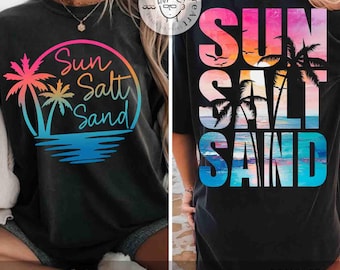 Retro Summer Sun Salt Sand Png, Summer Vibes Png, Summer Beach Png Shirt, Summer Shirt Design, Sunset Salty Summer Vacation Png Sublimation