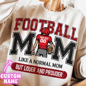Glitter Football Mom PNG, Custom Name Football Shirt Design, Loud and Proud Mom Sublimation, Game Day Png, Custom Jersey PNG, Football Teams