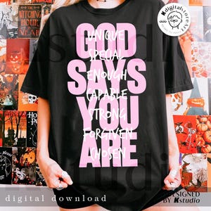 Retro God Says You Are Svg, Bible Spirit Religious, Jesus Svg Png, Jesus Christian Svg, Bible Shirt Design Download, Bible Verse You Are Svg