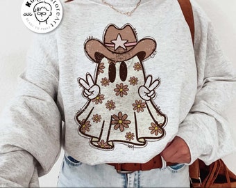 Halloween Cowboy Ghost Png, Halloween Cowgirl PNG, Howdy Halloween Shirt Png, Ghost Boo Png, Halloween Sublimation Design, Gift For Her