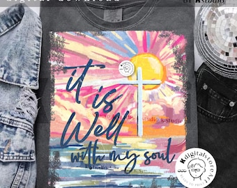 It Is Well With My Soul, Girl Loves Book Png, Cross Jesus Png Design, Jesus Bible Lover Png, Vintage Shirt God Sublimation Digital Download