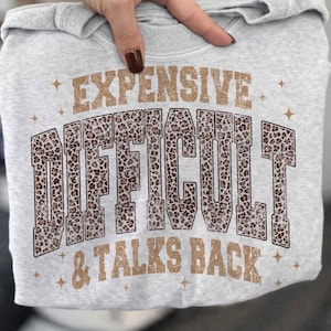Leopard Expensive Difficult & Talks Back Png, Funny Mom Sarcastic Mama Png, Mother's Day Png, Retro Mom Png, Trendy Gold Glitter Western Png image 6