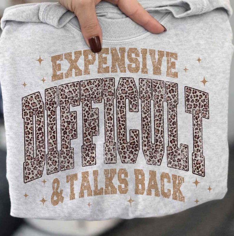 Leopard Expensive Difficult & Talks Back Png, Funny Mom Sarcastic Mama Png, Mother's Day Png, Retro Mom Png, Trendy Gold Glitter Western Png image 6
